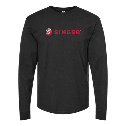 Men's Singer Logo Cotton Long Sleeve T-Shirt
