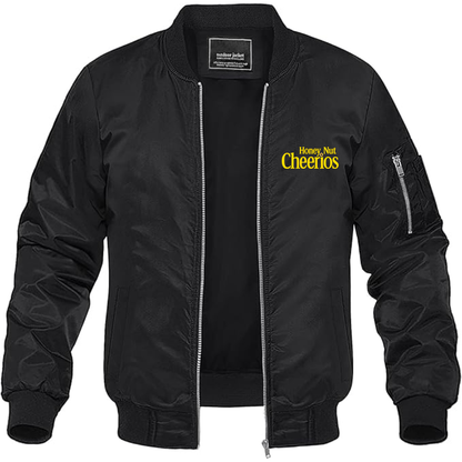 Men's Honey Nut Cheerios Logo Lightweight Bomber Jacket Windbreaker Softshell Varsity Jacket Coat