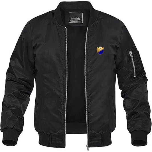 Men's Mazzanti Automobili Logo Lightweight Bomber Jacket Windbreaker Softshell Varsity Jacket Coat