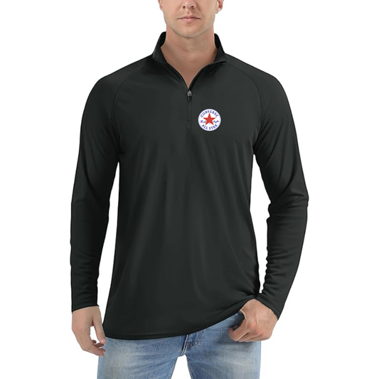 Men's Chuck Taylor All Star Logo Lightweight Quarter-Zip Athletic Shirt Long Sleeve Performance Wear