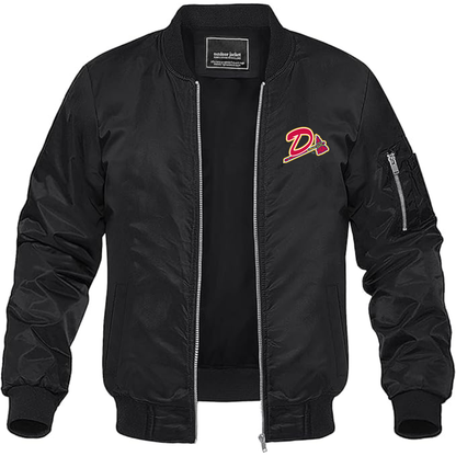 Men's Danville Braves Logo Lightweight Bomber Jacket Windbreaker Softshell Varsity Jacket Coat