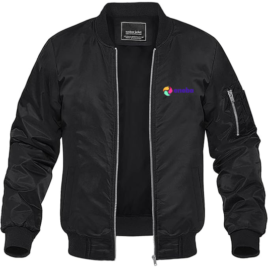 Men's Eneba Logo Lightweight Bomber Jacket Windbreaker Softshell Varsity Jacket Coat