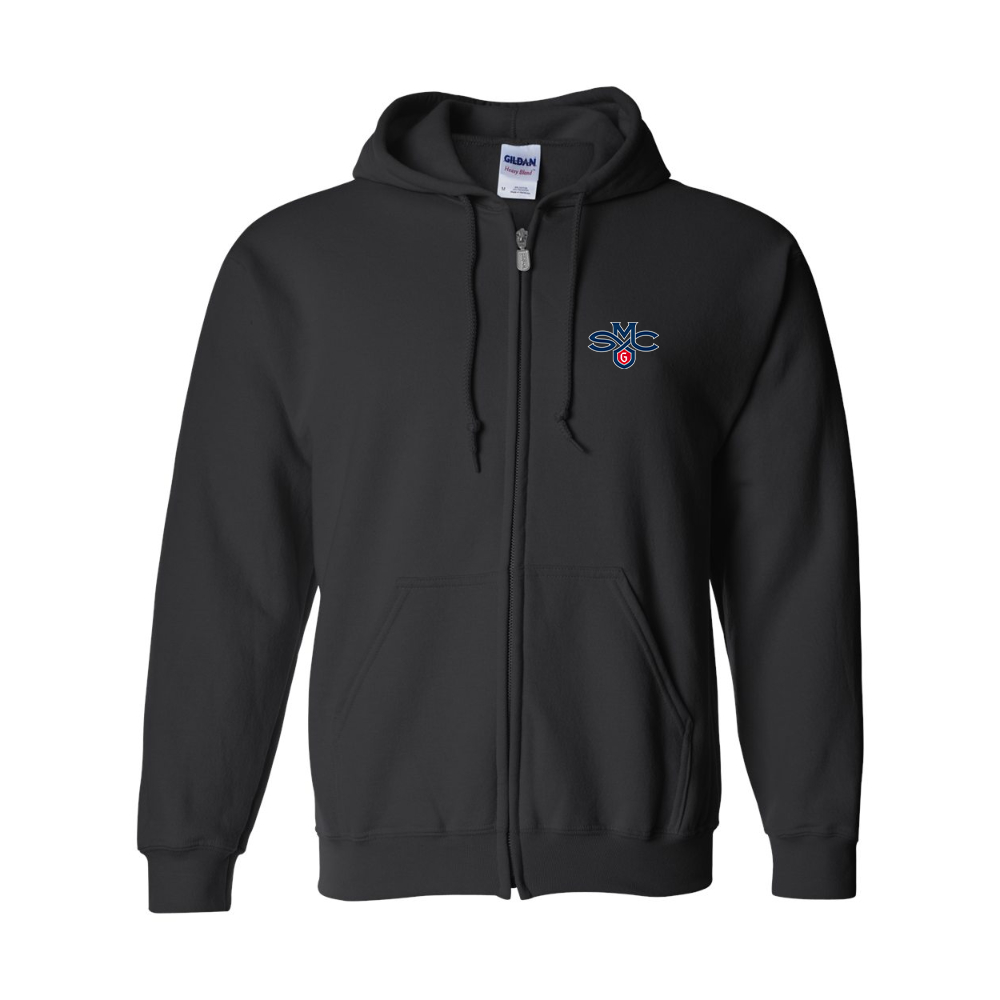 Men's Saint Marys Gaels Logo Gildan  Heavy Blend Full Zip Hooded Sweatshirt