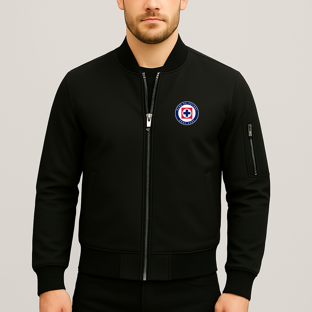 Men's Cruz Azul Football Club Lightweight Bomber Jacket - Black