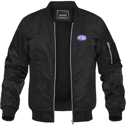 Men's Delage Logo Lightweight Bomber Jacket Windbreaker Softshell Varsity Jacket Coat