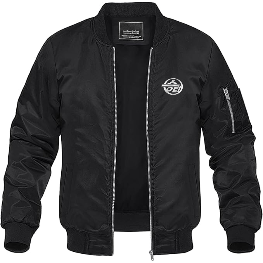 Men's Sungri Motor Plant Logo Lightweight Bomber Jacket Windbreaker Softshell Varsity Jacket Coat