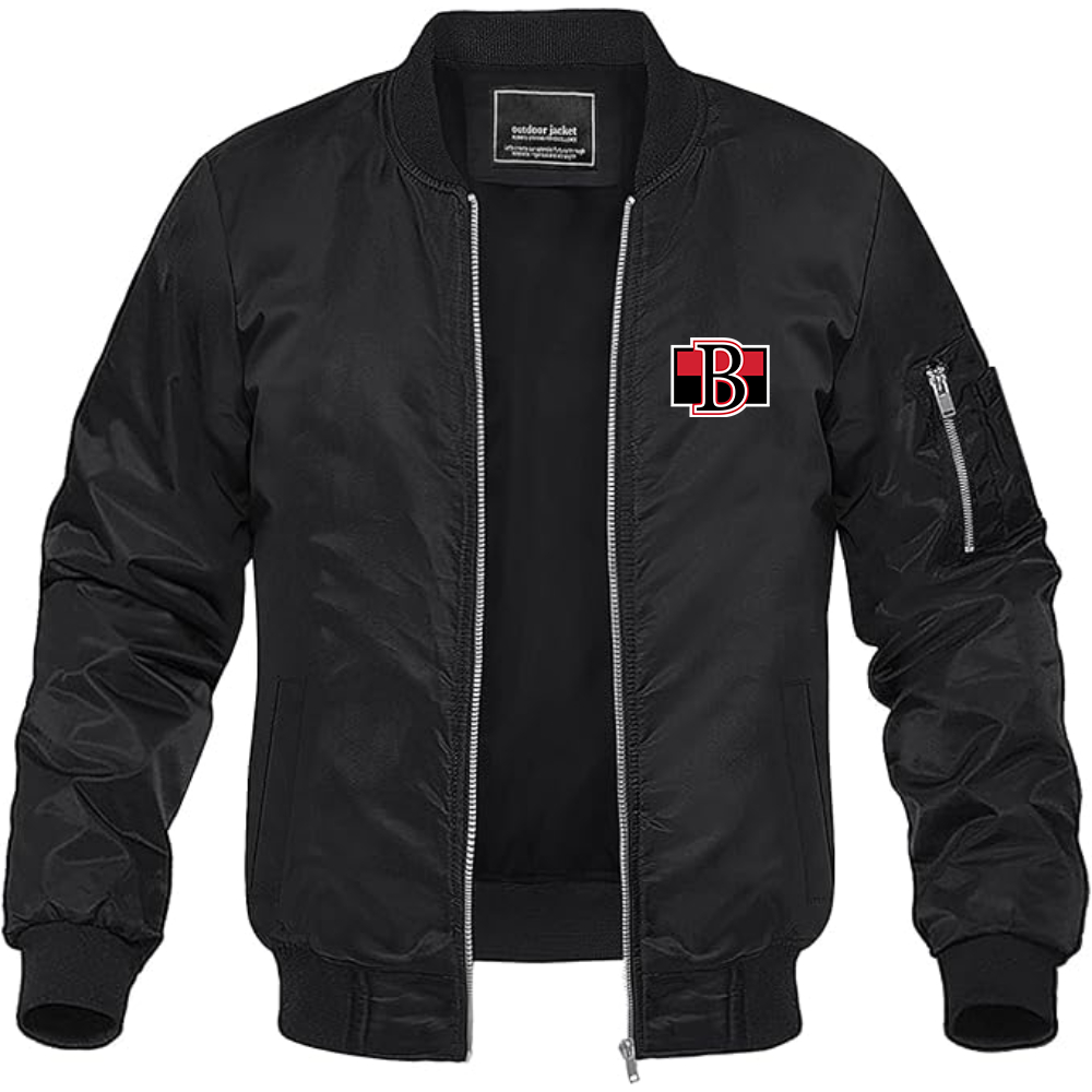 Men's Belleville Senators Logo Lightweight Bomber Jacket Windbreaker Softshell Varsity Jacket Coat