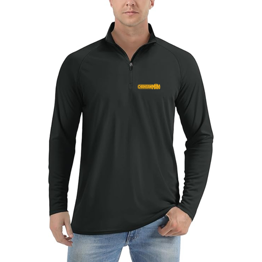 Men's Chainsaw Man Logo Lightweight Quarter-Zip Athletic Shirt Long Sleeve Performance Wear