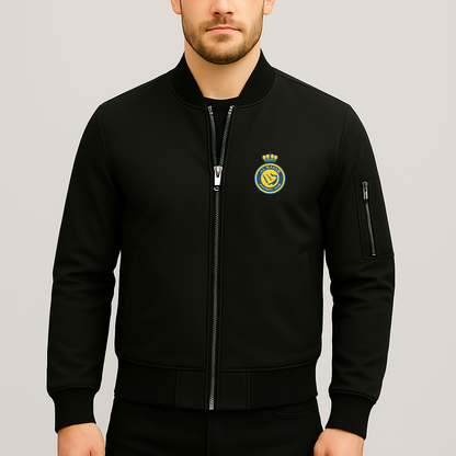 Men's Al Nassr FC Lightweight Bomber Jacket - Black