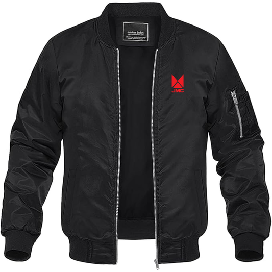 Men's Jiangling Motors Corporation Logo Lightweight Bomber Jacket Windbreaker Softshell Varsity Jacket Coat