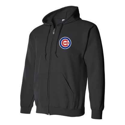 Men's Chicago Cubs Logo Zipper Hoodie