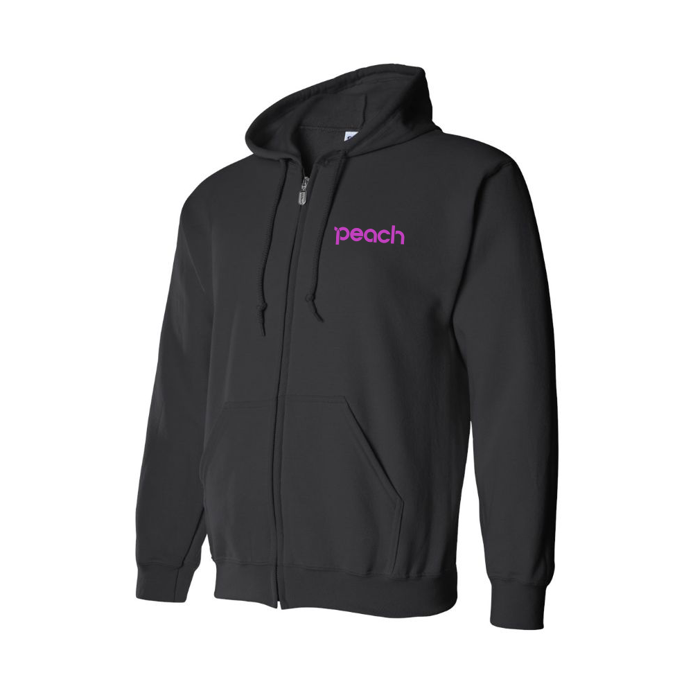 Men's Peach Aviation Logo Zipper Hoodie