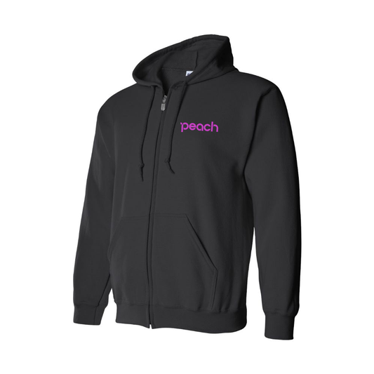 Men's Peach Aviation Logo Zipper Hoodie