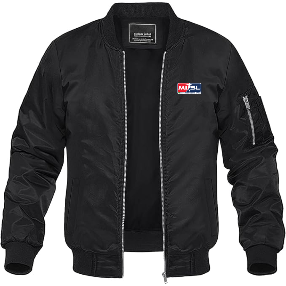 Men's  Major Indoor Soccer League Logo Lightweight Bomber Jacket Windbreaker Softshell Varsity Jacket Coat