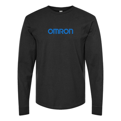 Men's Omron Logo Cotton Long Sleeve T-Shirt
