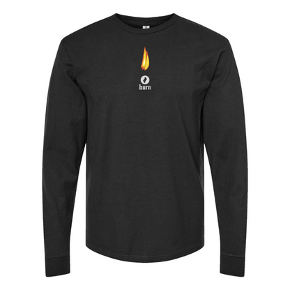 Men's Burn Logo Cotton Long Sleeve T-Shirt