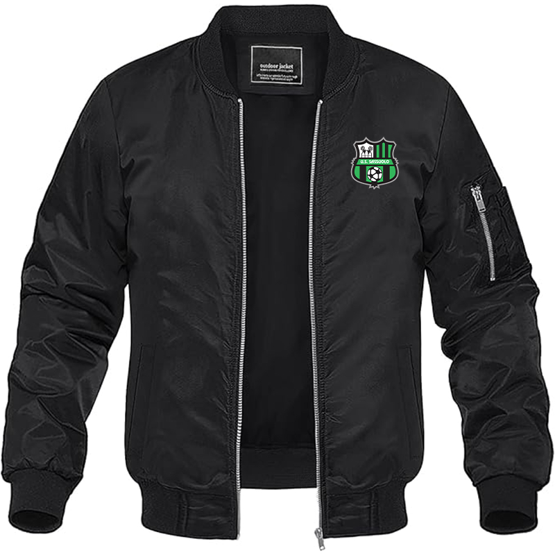 Men's U.S. Sassuolo Soccer Lightweight Bomber Jacket - Black