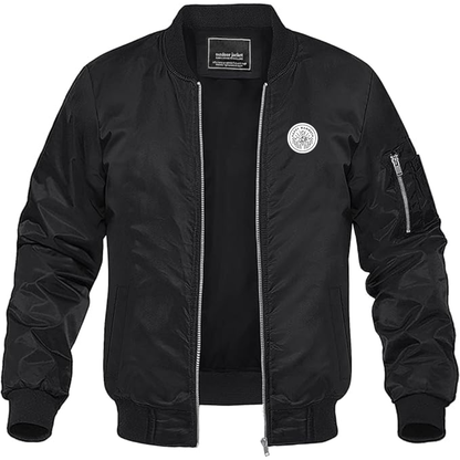Men's Happy Mammoth Logo Lightweight Bomber Jacket Windbreaker Softshell Varsity Jacket Coat