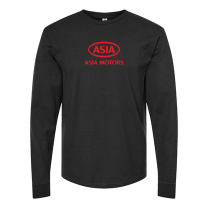 Men's Asia Motors Logo Cotton Long Sleeve T-Shirt
