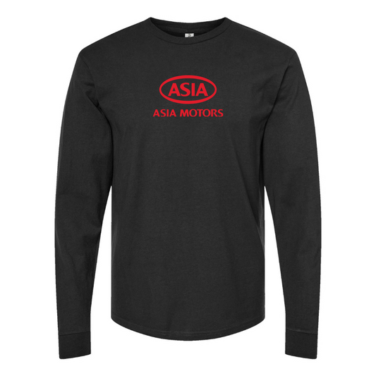 Men's Asia Motors Logo Cotton Long Sleeve T-Shirt