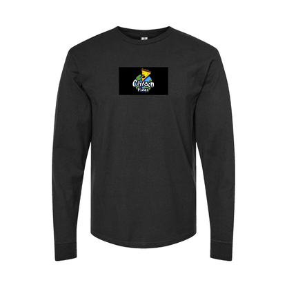 Youth Cartoon Pizza Logo Cotton Long Sleeve T-Shirt