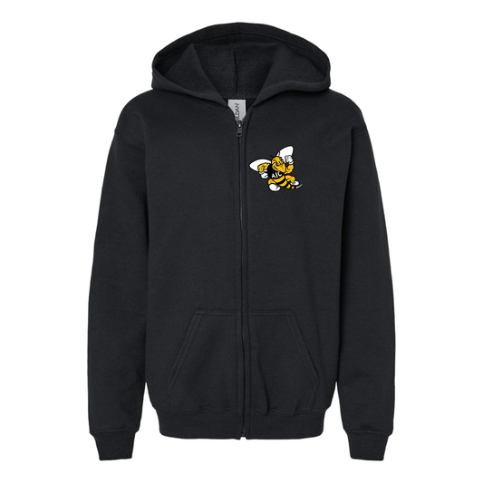 Gildan Heavy Blend Youth AIC Yellow Jackets  Full Zip Hooded Sweatshirt