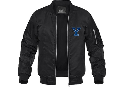 Men's Yale Bulldogs Lightweight Bomber Jacket Windbreaker Softshell Varsity Jacket Coat