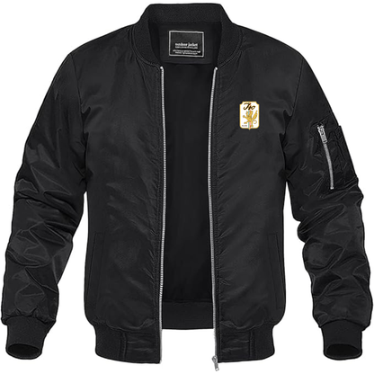 Men's Iso Logo Lightweight Bomber Jacket Windbreaker Softshell Varsity Jacket Coat