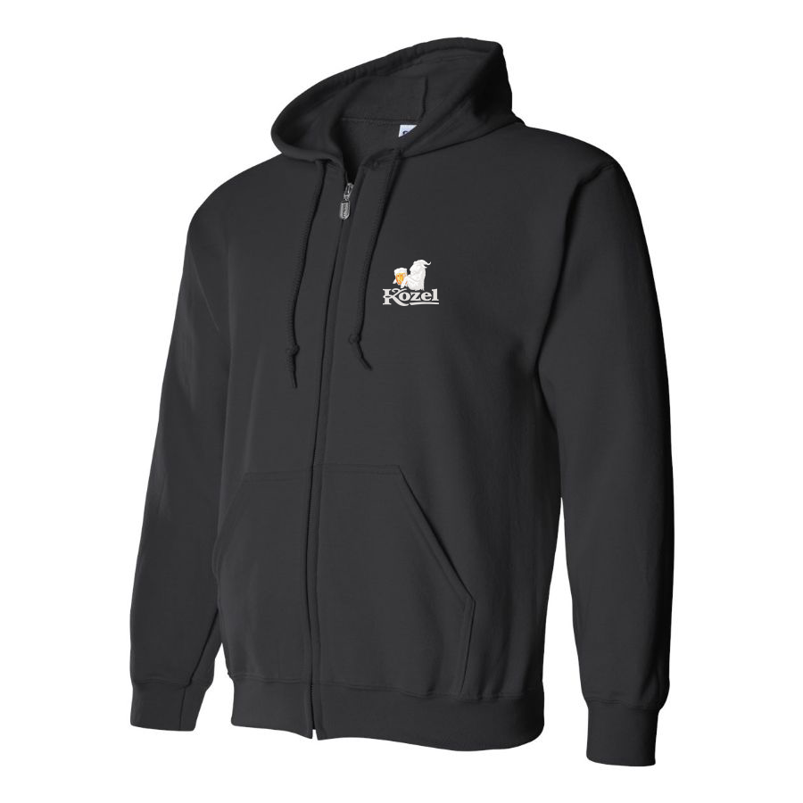 Men's Velkopopovicky Kozel  Logo Zipper Hoodie