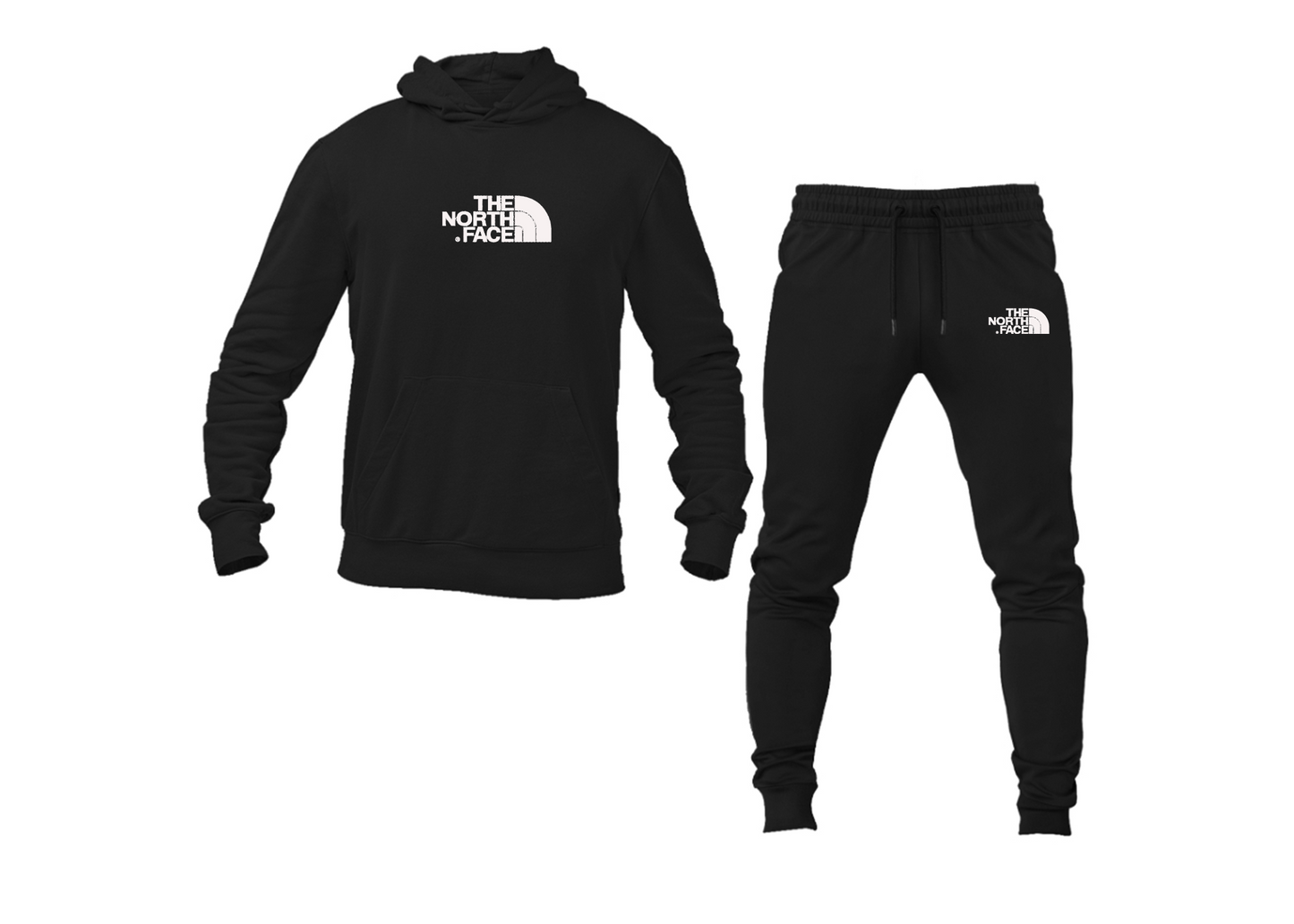 Men's The North Face Black Logo white Hoodie Joggers Set