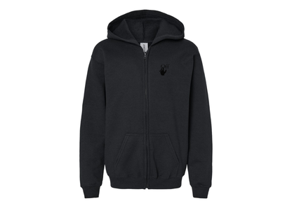 Gildan Heavy Blend Youth Off-White Hand Full Zip Hooded Sweatshirt