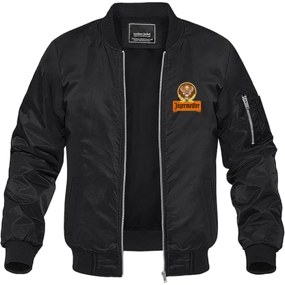Men's Jagermeister Logo Lightweight Bomber Jacket Windbreaker Softshell Varsity Jacket Coat