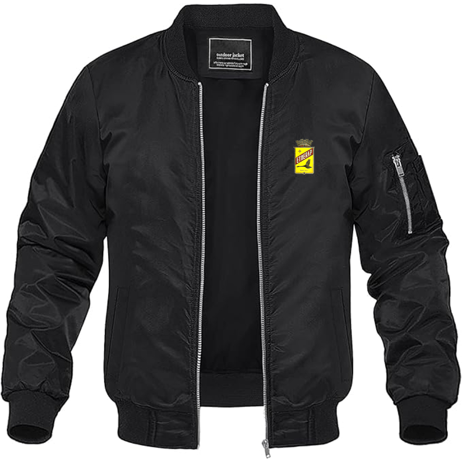 Men's Etnerap Logo Lightweight Bomber Jacket Windbreaker Softshell Varsity Jacket Coat