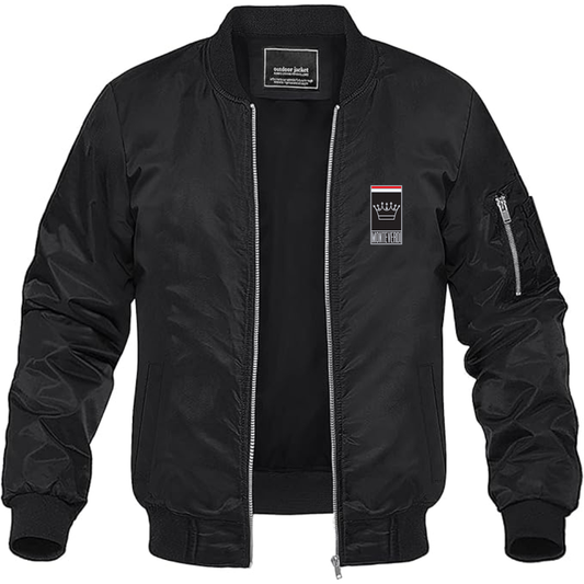 Men's Monteverdi Logo Lightweight Bomber Jacket Windbreaker Softshell Varsity Jacket Coat