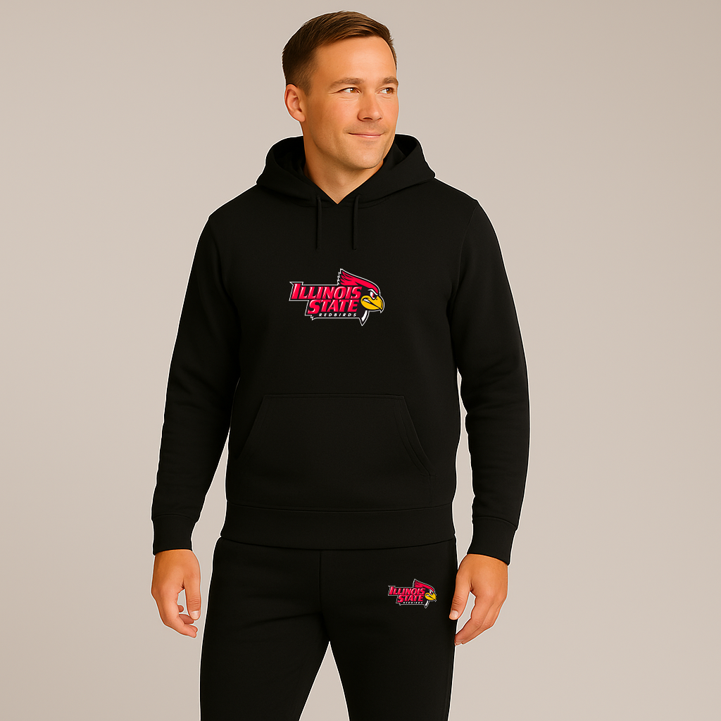 Men's Illinois State Redbirds Logo Hoodie Joggers Set