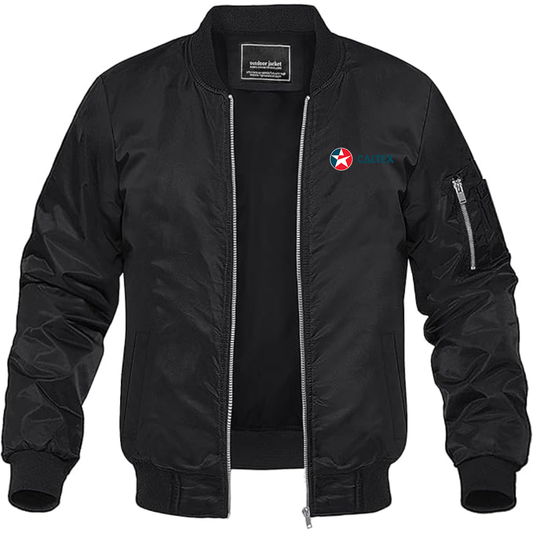 Men's Caltex Gas Station Lightweight Bomber Jacket Windbreaker Softshell Varsity Jacket Coat