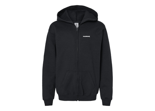 Gildan Heavy Blend Youth Nasdaq Logo Full Zip Hooded Sweatshirt