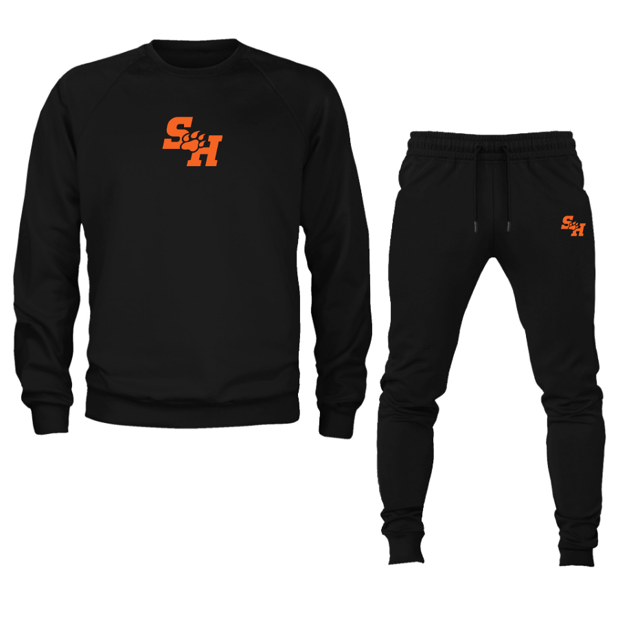 Men's Sam Houston State Bearkats Logo Crewneck Sweatshirt Joggers Suit