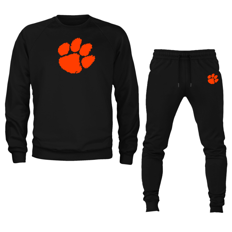 Men's Clemson Tigers Crewneck Sweatshirt Joggers Suit