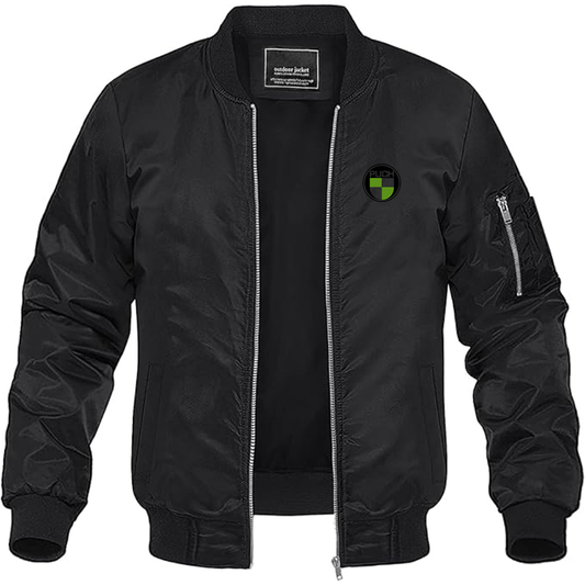 Men's Puch Logo Lightweight Bomber Jacket Windbreaker Softshell Varsity Jacket Coat