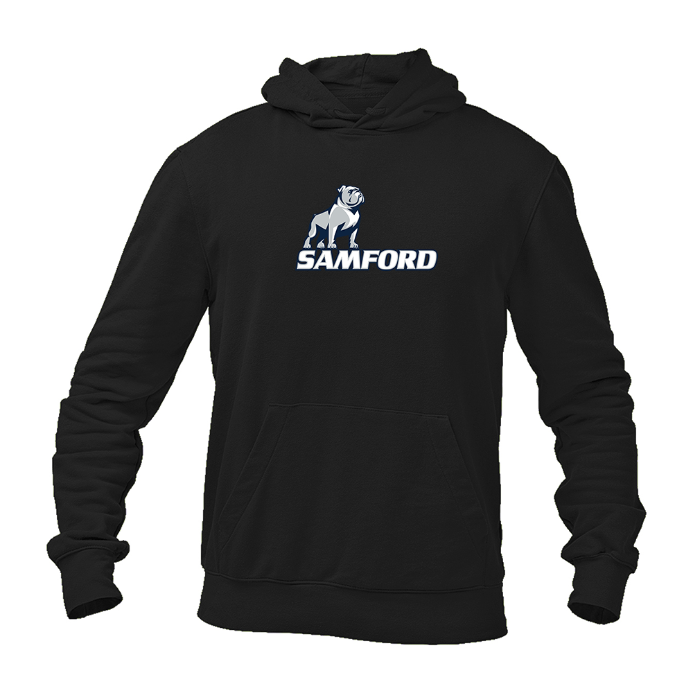 Men's Samford Bulldogs Logo Gildan  Heavy Blend Hooded Sweatshirt