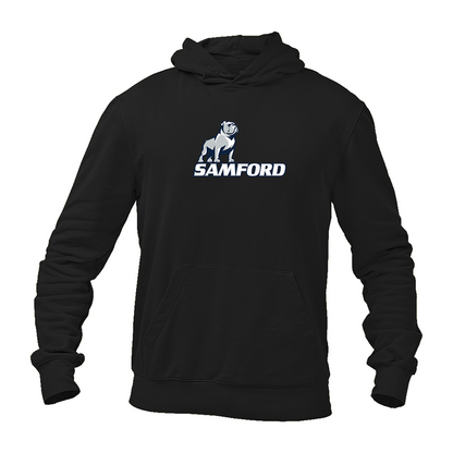 Men's Samford Bulldogs Logo Gildan  Heavy Blend Hooded Sweatshirt
