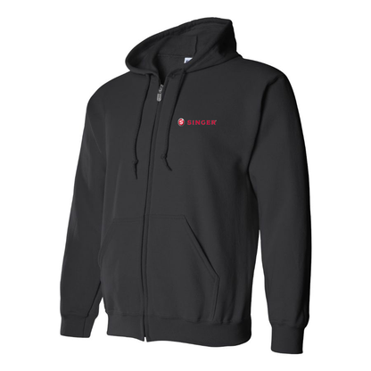 Men's Singer Logo  Zipper Hoodie
