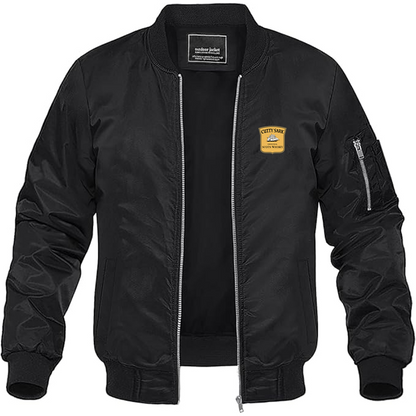 Men's Cutty Sark Logo Lightweight Bomber Jacket Windbreaker Softshell Varsity Jacket Coat
