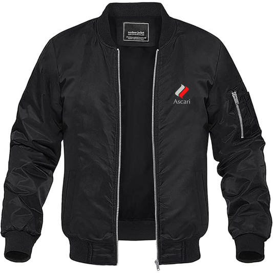 Men's Ascari Logo Lightweight Bomber Jacket Windbreaker Softshell Varsity Jacket Coat