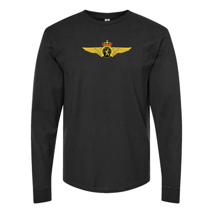 Men's Belgian Air Force Logo Cotton Long Sleeve T-Shirt