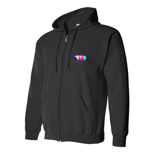 Men's Balloon-Emojis Logo Zipper Hoodie