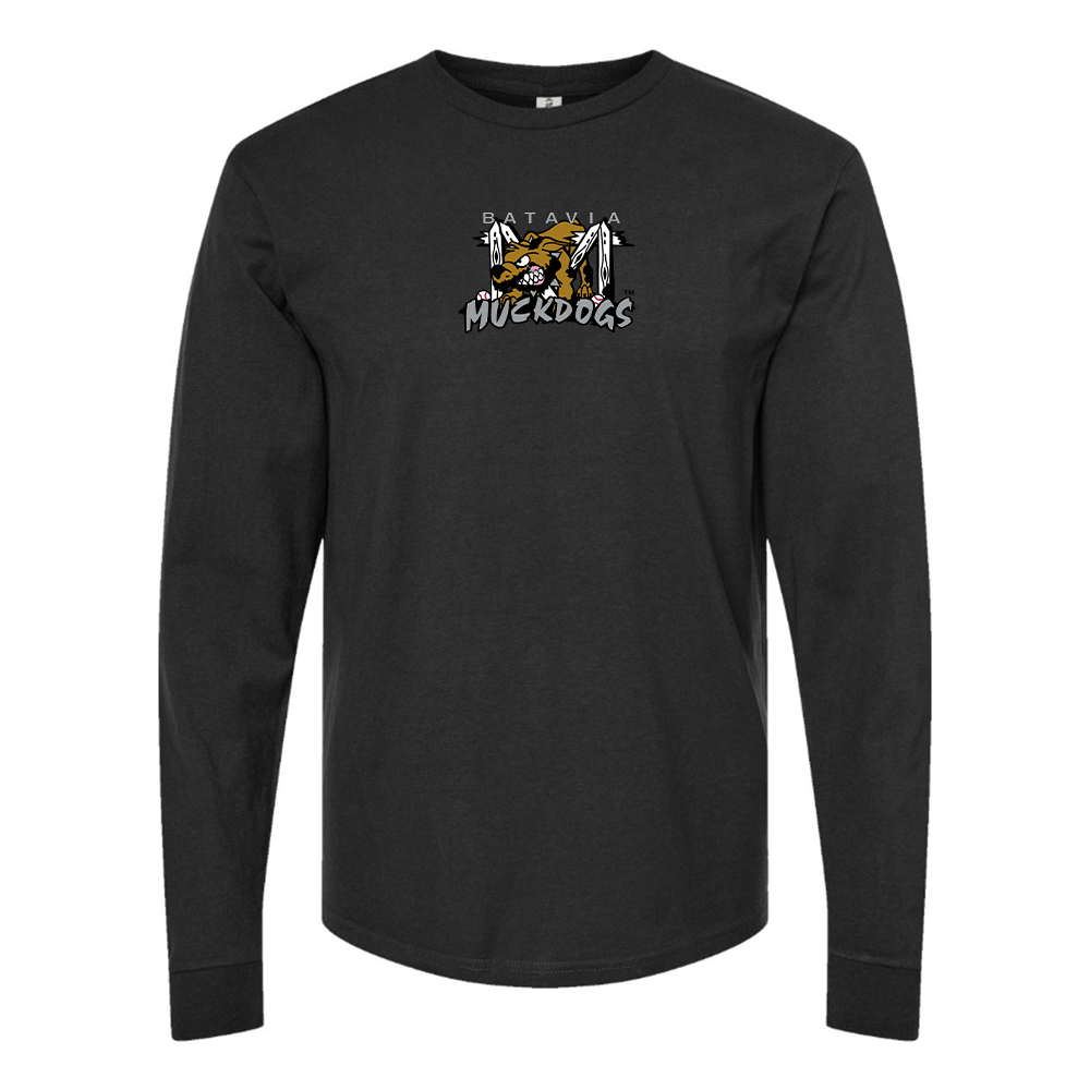 Youth Batavia  Muckdogs Logo Cotton Long Sleeve T-Shirt