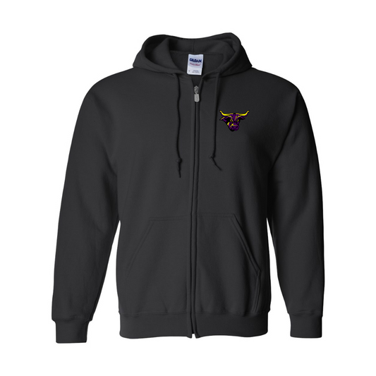 Men's Minnesota State Mavericks Gildan  Heavy Blend Full Zip Hooded Sweatshirt
