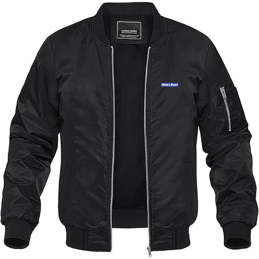 Men's Henry Boot Logo Lightweight Bomber Jacket Windbreaker Softshell Varsity Jacket Coat